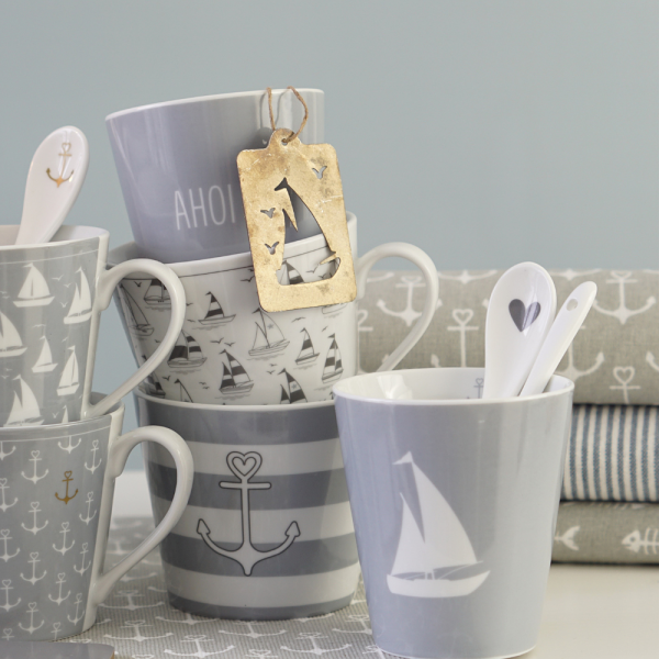 MUG BOAT SILHOUETTE GREY